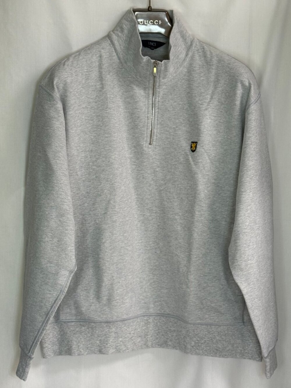 NWOT Lincs DC & Co Men's Mock Neck 1/4 Zip Long Sleeves Pullover - Grey - XL